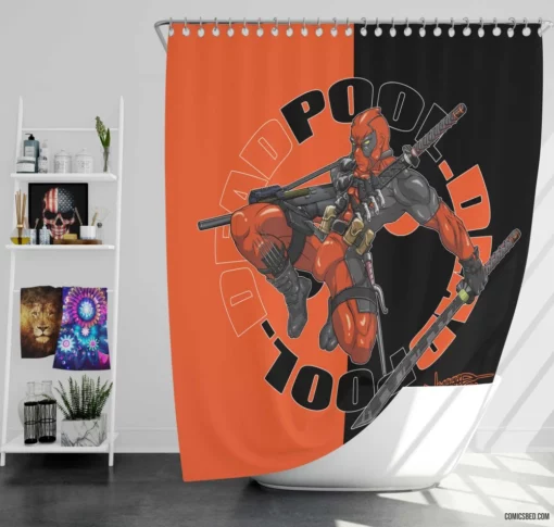 Deadpool Merc Chaos Continues Comic Shower Curtain