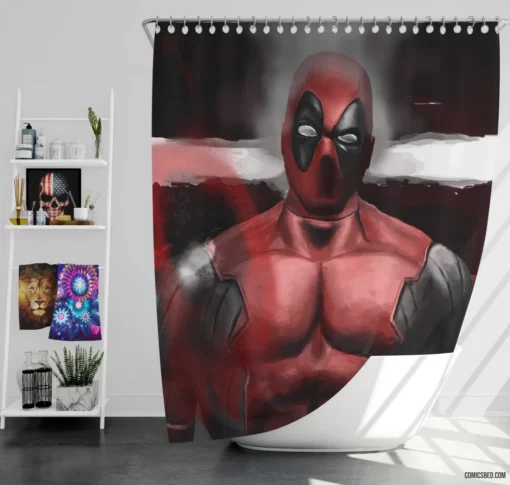 Deadpool Merc Chaotic Saga Unfolds Comic Shower Curtain