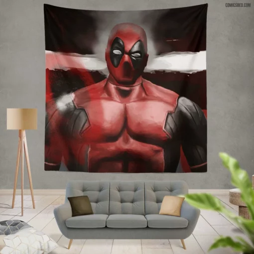 Deadpool Merc Chaotic Saga Unfolds Comic Wall Tapestry