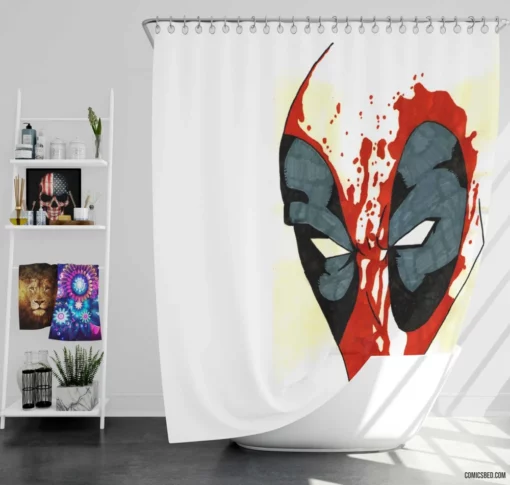 Deadpool Merc Hilarious Exploits Continue Comic Shower Curtain