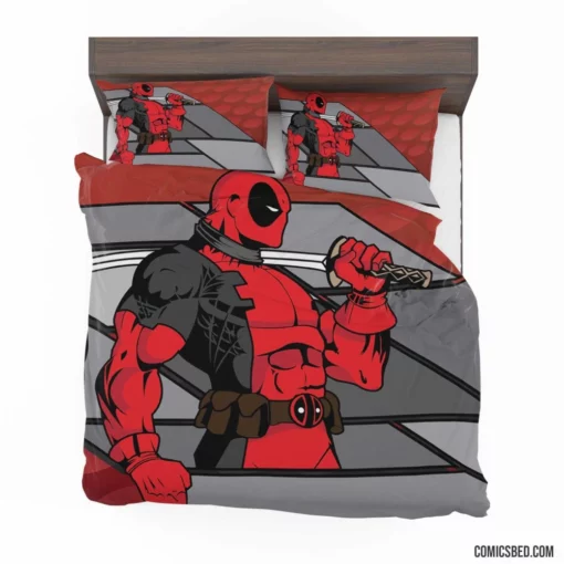 Deadpool Merc Unconventional Laughs Comic Bedding Set 1