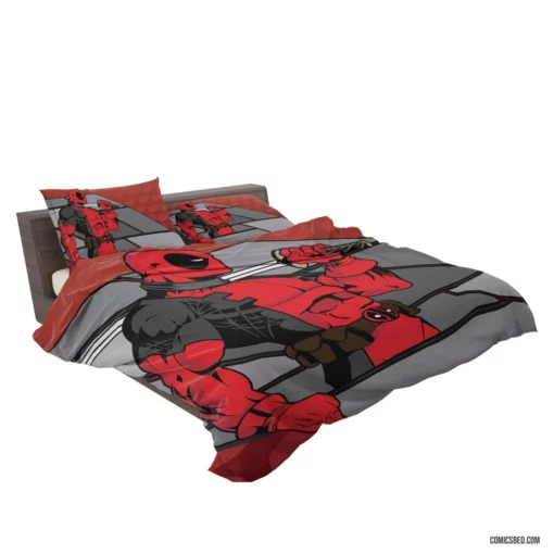 Deadpool Merc Unconventional Laughs Comic Bedding Set 2