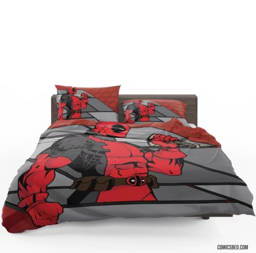 Deadpool Merc Unconventional Laughs Comic Bedding Set