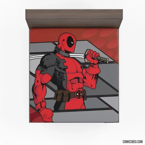 Deadpool Merc Unconventional Laughs Comic Fitted Sheet 1