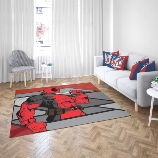 Deadpool Merc Unconventional Laughs Comic Rug 2