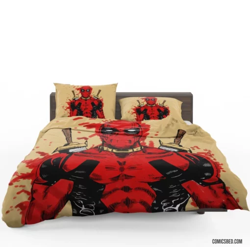 Deadpool Merc Witty Adventures Persist Comic Bedding Set