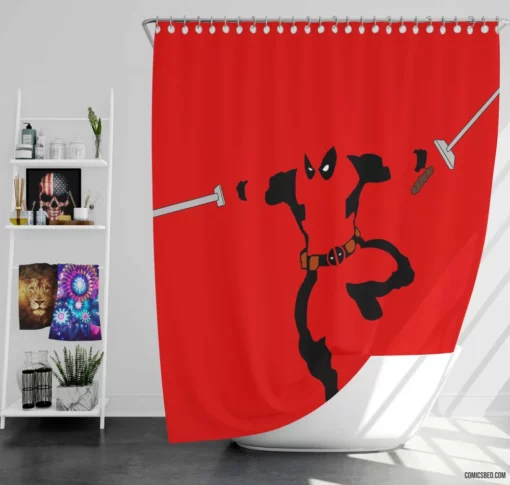 Deadpool Merc with Humor Comic Shower Curtain