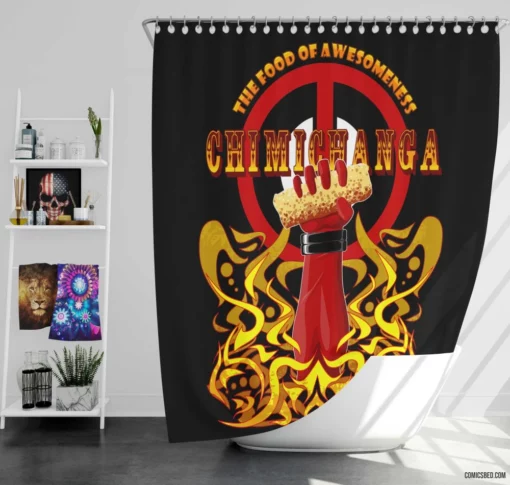 Deadpool Merc with Style Comic Shower Curtain