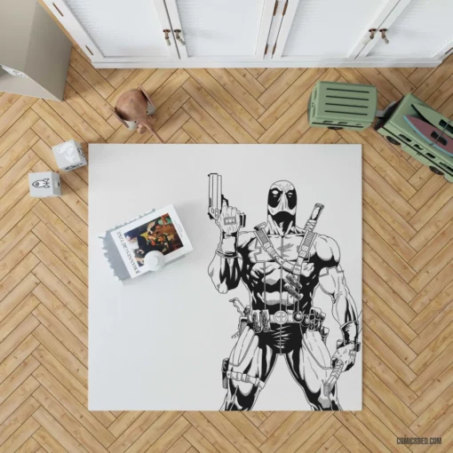 Deadpool Mercenary Exploits Comic Rug