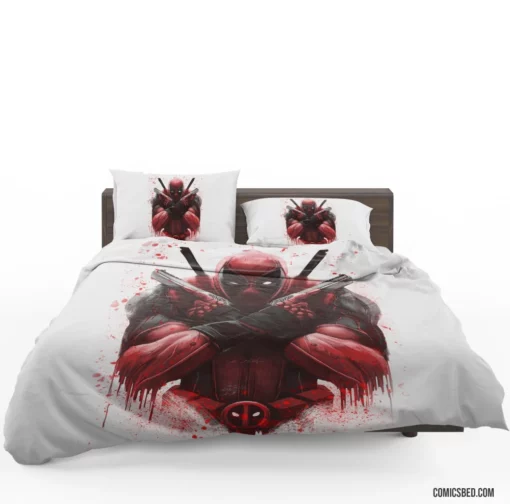 Deadpool Mercenary Marvel Adventures Comic Bedding Set