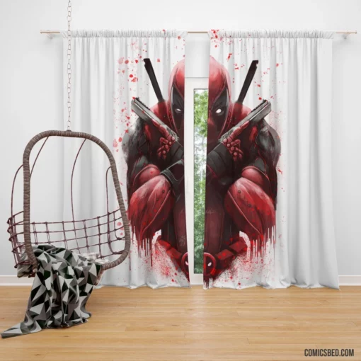 Deadpool Mercenary Marvel Adventures Comic Curtain