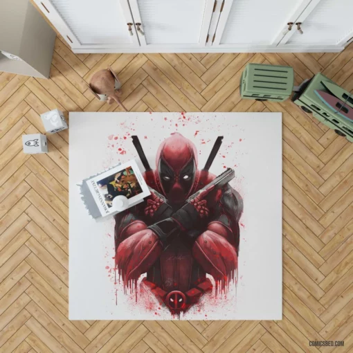 Deadpool Mercenary Marvel Adventures Comic Rug