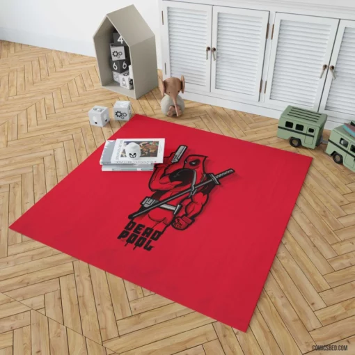 Deadpool Minimalist Merc Signature Comic Rug 1