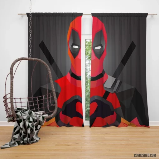 Deadpool Minimalist Merc with Humor Comic Curtain