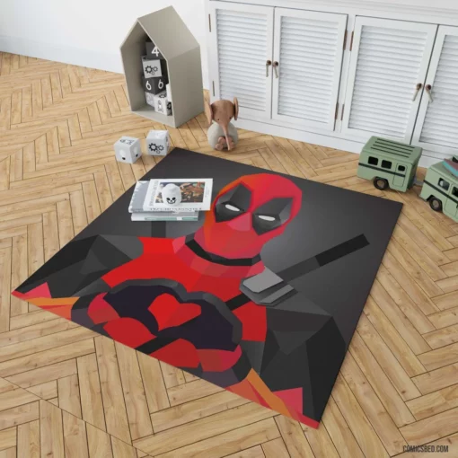 Deadpool Minimalist Merc with Humor Comic Rug 1