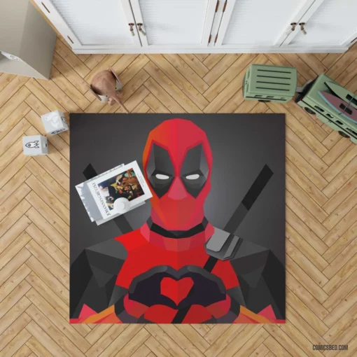 Deadpool Minimalist Merc with Humor Comic Rug