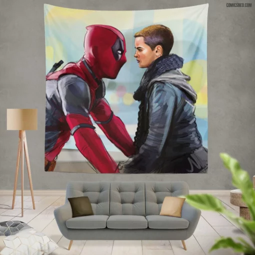 Deadpool Negasonic Teenage Warhead Team-Up Comic Wall Tapestry