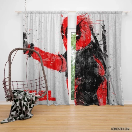 Deadpool Unconventional Hero Comic Curtain