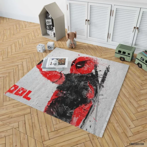 Deadpool Unconventional Hero Comic Rug 1