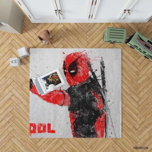 Deadpool Unconventional Hero Comic Rug