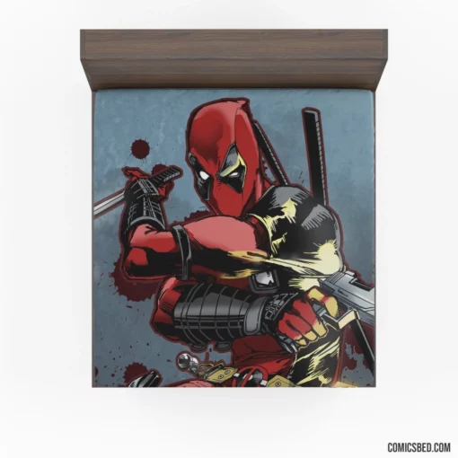 Deadpool Unleashed Marvel Witty Merc Comic Fitted Sheet 1