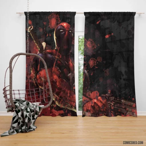 Deadpool Unleashed Merc with a Mouth Comic Curtain