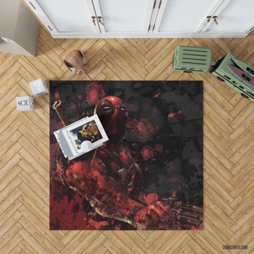 Deadpool Unleashed Merc with a Mouth Comic Rug