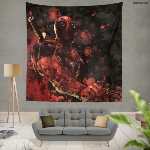 Deadpool Unleashed Merc with a Mouth Comic Wall Tapestry