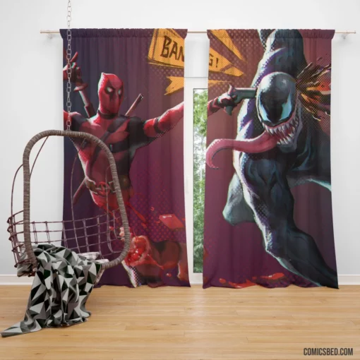 Deadpool Venom Marvel Duo Comic Curtain