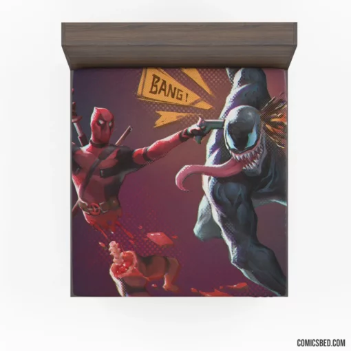 Deadpool Venom Marvel Duo Comic Fitted Sheet 1