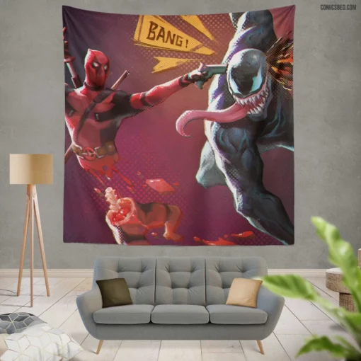 Deadpool Venom Marvel Duo Comic Wall Tapestry