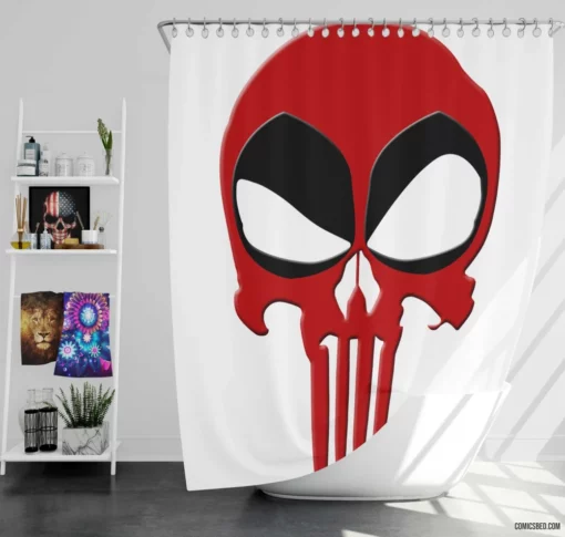 Deadpool vs. Punisher Clash of Chaos Comic Shower Curtain