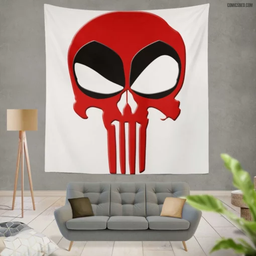 Deadpool vs. Punisher Clash of Chaos Comic Wall Tapestry