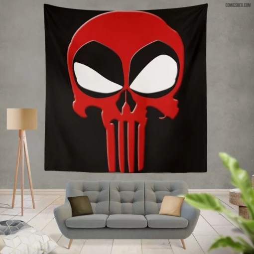 Deadpool vs. Punisher Merc Showdown Comic Wall Tapestry