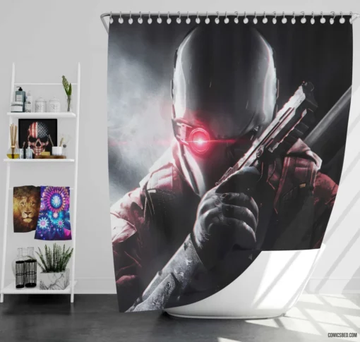 Deadshot Gun DC Precise Marksman Comic Shower Curtain