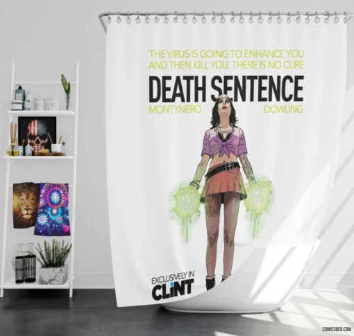 Death Sentence Grim Chronicles Comic Shower Curtain