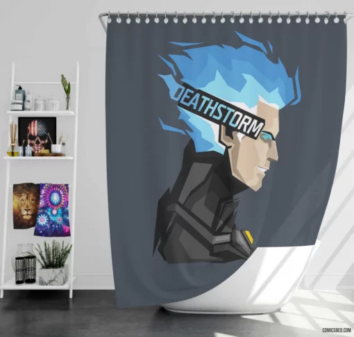 Deathstorm Darkened Elemental Force Comic Shower Curtain