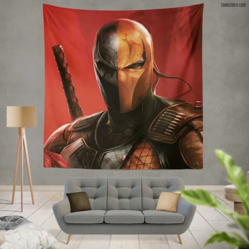 Deathstroke Art DC Lethal Mastermind Comic Wall Tapestry