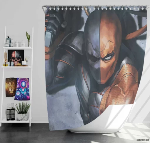 Deathstroke Art DC Mercenary Mastermind Comic Shower Curtain