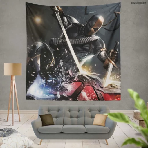 Deathstroke Artwork DC Mercenary Mastermind Comic Wall Tapestry