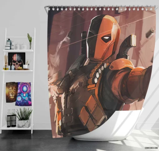 Deathstroke DC Deadly Assassin Comic Shower Curtain