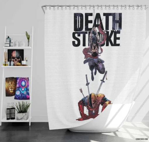 Deathstroke Mercenary Path Comic Shower Curtain