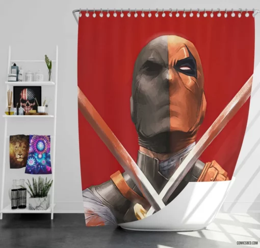 Deathstroke Saga DC Ruthless Mercenary Comic Shower Curtain