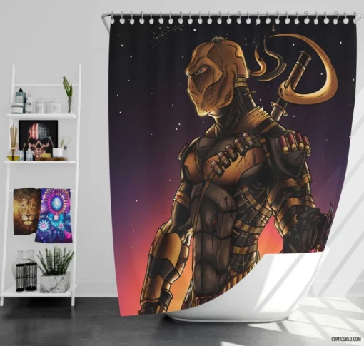 Deathstroke Unleashed DC Tactical Master Comic Shower Curtain