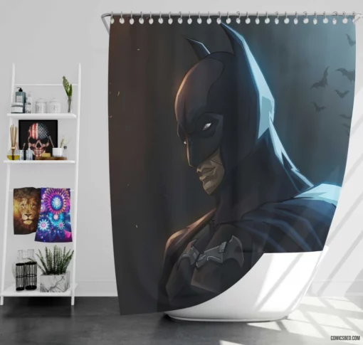 Detective of the Night Batman Unmasked Comic Shower Curtain