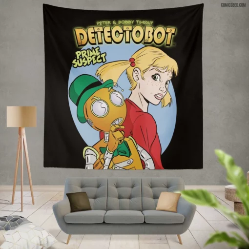 Detectobot Comics Robotic Sleuth Wall Tapestry