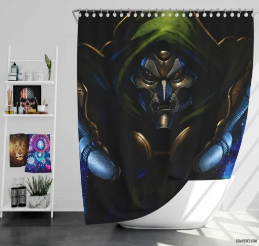 Doctor Doom Latverian Mastermind Comic Shower Curtain