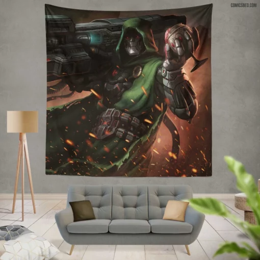 Doctor Doom Master of Dark Magic Comic Wall Tapestry