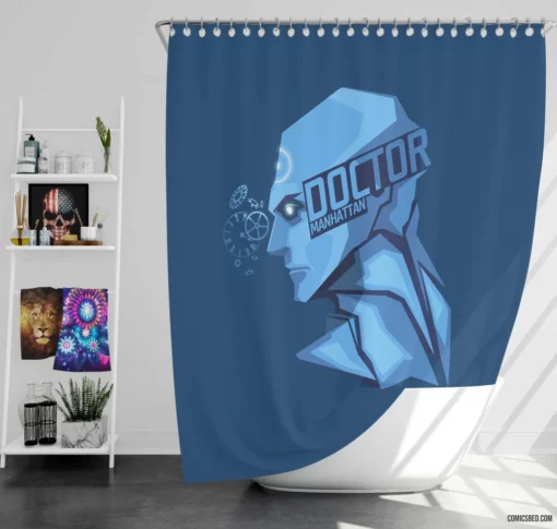 Doctor Manhattan Watchmen Enigma Comic Shower Curtain