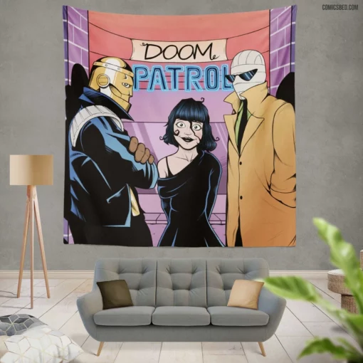 Doom Patrol DC Bizarre Heroes Comic Wall Tapestry